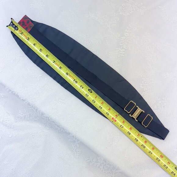 Men's Vintage Cummerbund Adolfo For Aetna Red Paisley Pattern - Picture 6 of 6